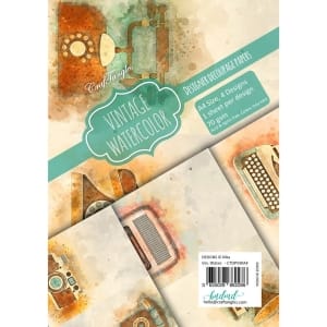 CrafTangles Decoupage Paper Pack - Vintage Watercolor (A4) - 4 sheets