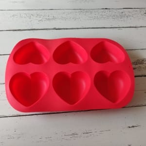Hearts Silicone Soap Mould (6 Cavities)