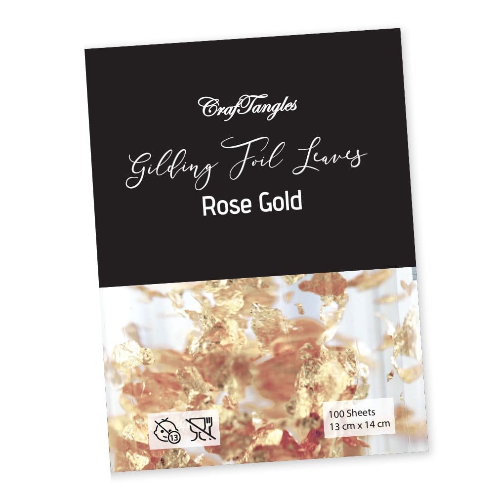 CrafTangles Gilding Foil Leaves - Rose Gold (Pack of 100 leaves) CrafTangles Gilding Foils Rose Gold CrafTangles Gilding Foil Leaves - Rose Gold (Pack of 100 leaves)