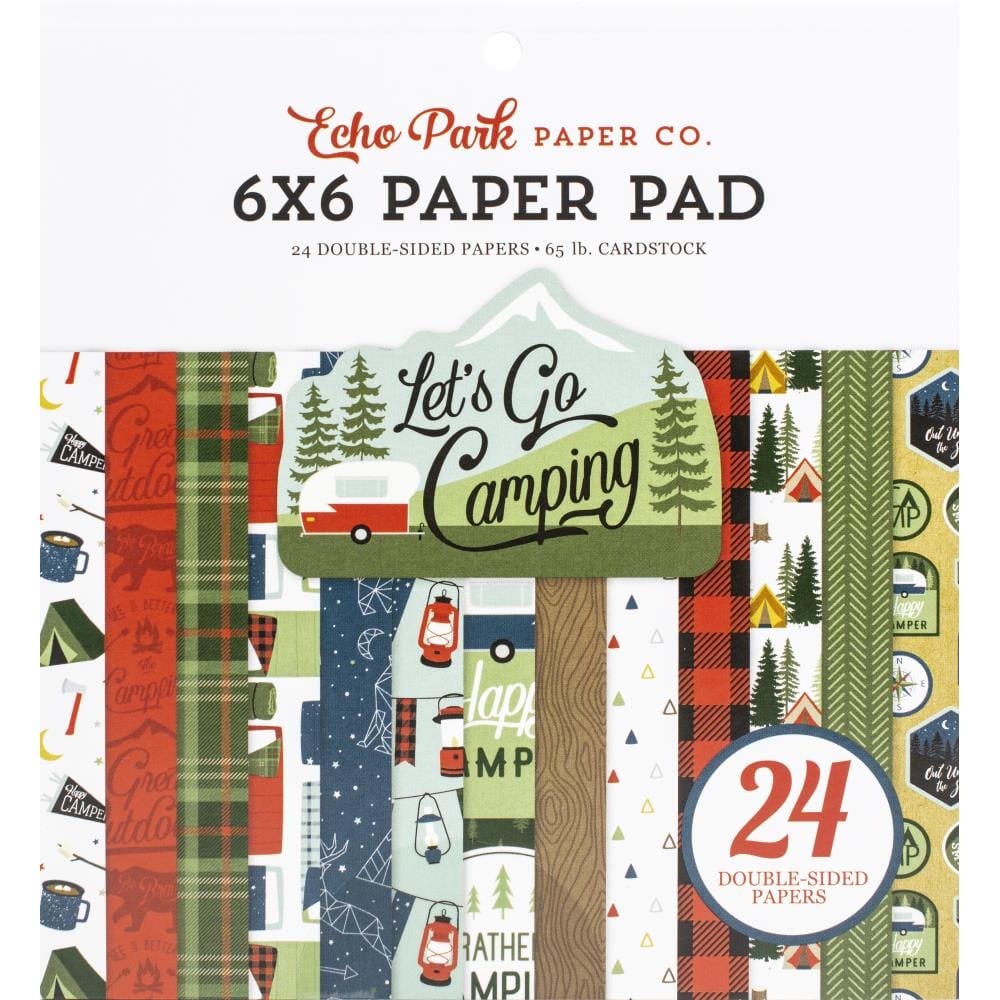 Echo Park Double-Sided Paper Pad 6"X6" 24/Pkg - Lets go Camping GC246023 echo park paper lets go camping Echo Park Double-Sided Paper Pad 6"X6" 24/Pkg - Lets go Camping