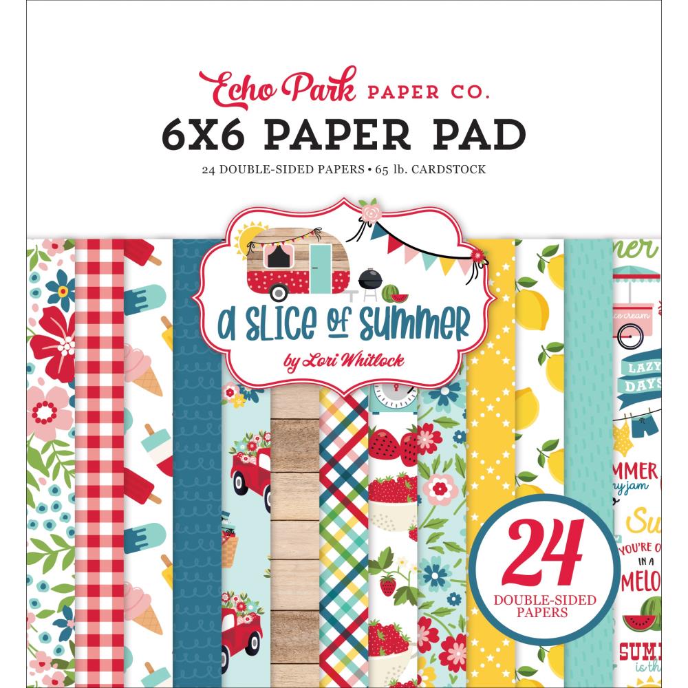 Echo Park Double-Sided Paper Pad 6"X6" 24/Pkg - A Slice Of Summer SOS241023 echo park paper slice of summer Echo Park Double-Sided Paper Pad 6"X6" 24/Pkg - A Slice Of Summer