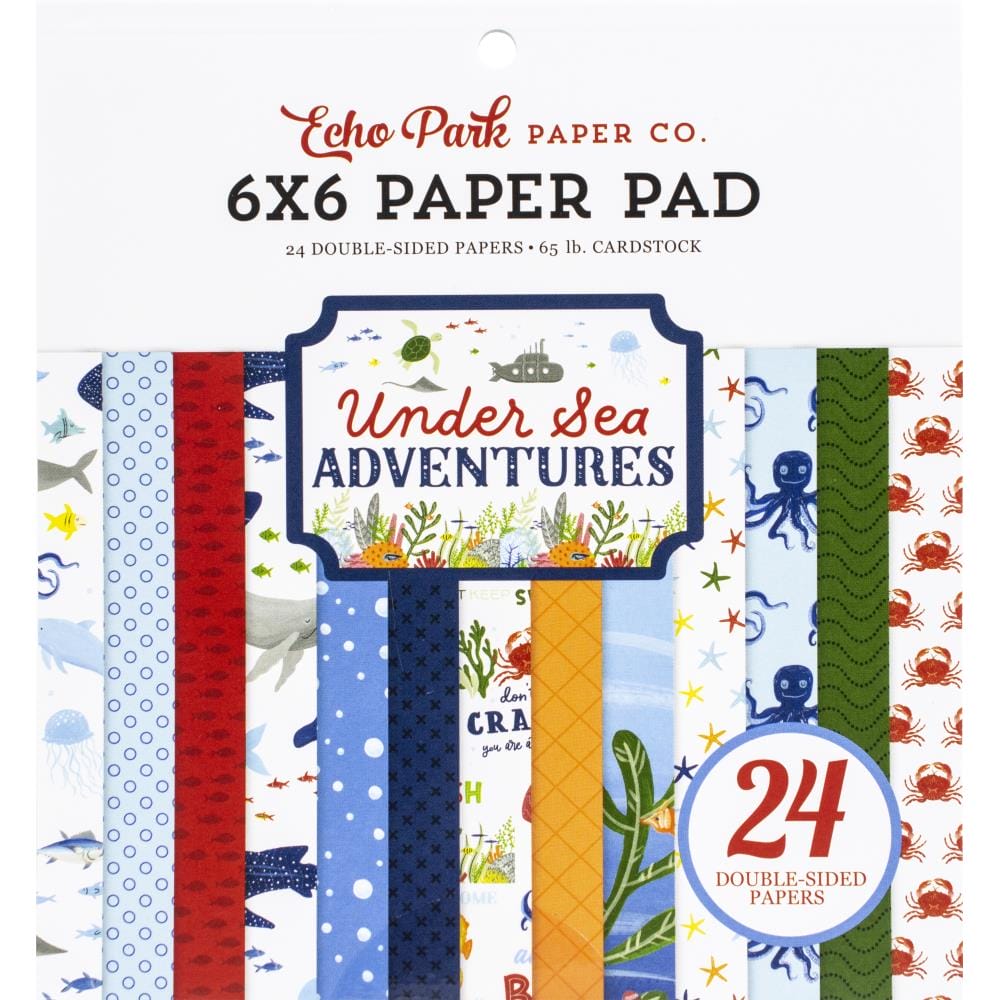 Echo Park Double-Sided Paper Pad 6"X6" 24/Pkg - Under Sea Adventures USA245023 echo park paper under Sea adventures Echo Park Double-Sided Paper Pad 6"X6" 24/Pkg - Under Sea Adventures
