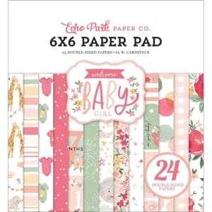Echo Park Double-Sided Paper Pad 6"X6" 24/Pkg - Welcome Baby Girl
