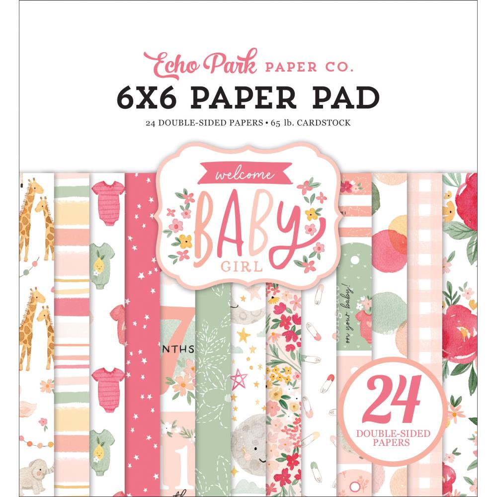 Echo Park Double-Sided Paper Pad 6"X6" 24/Pkg - Welcome Baby Girl