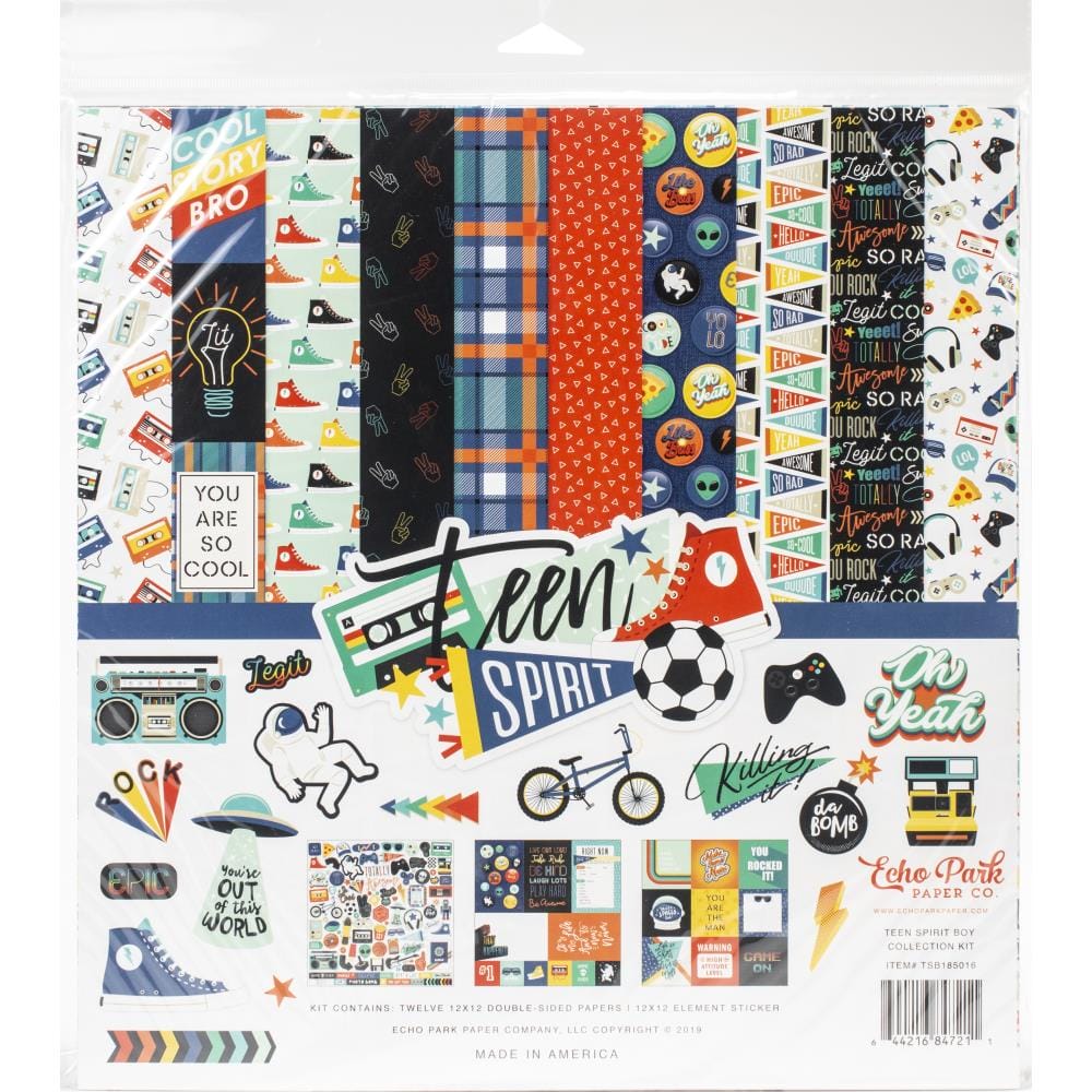 EchoPark paper pad - Teen Spirit Boy Collection Kit (12 by 12 inch)