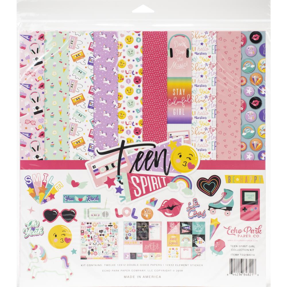 EchoPark paper pad - Teen Spirit Girl Collection Kit (12 by 12 inch) echo park 12by12 kit teen spirit girl EchoPark paper pad - Teen Spirit Girl Collection Kit (12 by 12 inch)