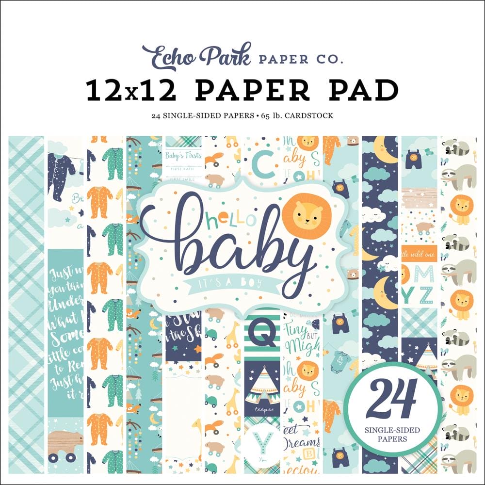 EchoPark paper pad - Hello Baby Boy (12 by 12 inch)