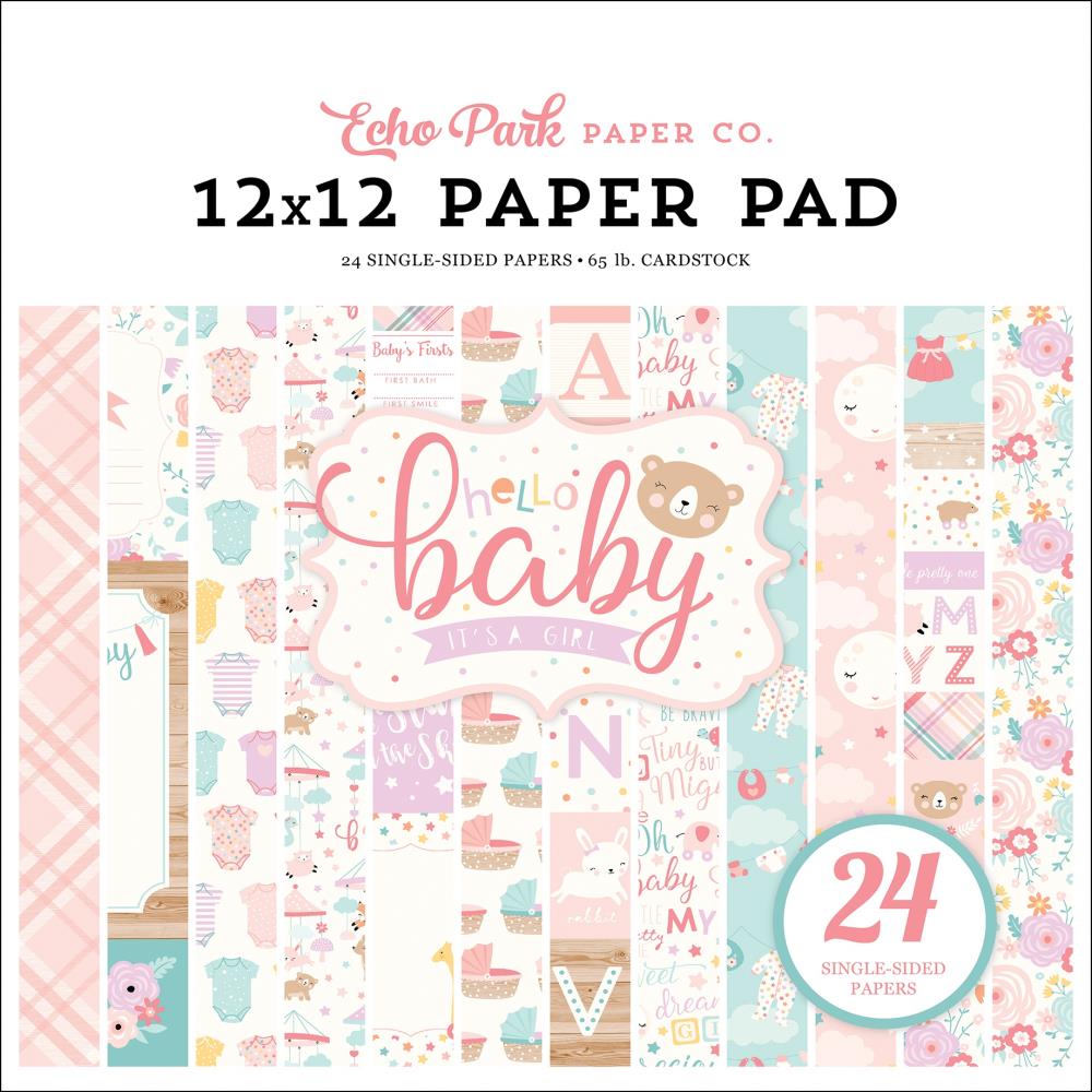 EchoPark paper pad - Hello Baby Girl (12 by 12 inch)