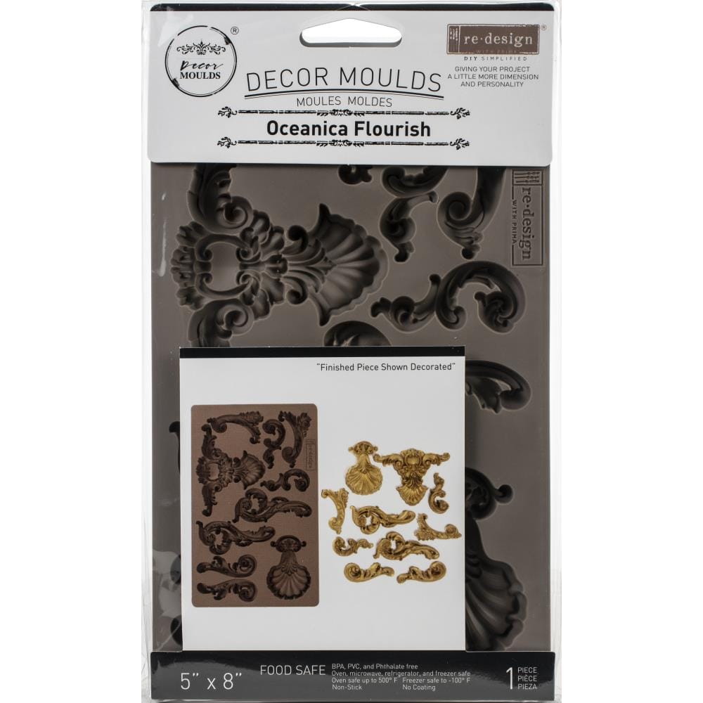 Prima Marketing Re-Design Mould 5" X 8" - Oceanica Flourish prima moulds Oceanica Flourish Prima Marketing Re-Design Mould 5" X 8" - Oceanica Flourish