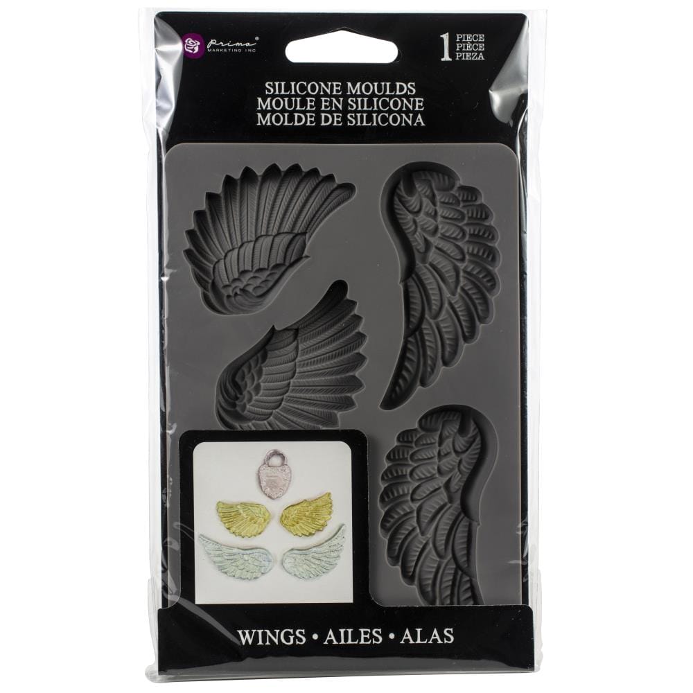 Prima Marketing Finnabair Decor Moulds - Wing and Locket prima moulds wings locket Prima Marketing Finnabair Decor Moulds - Wing and Locket
