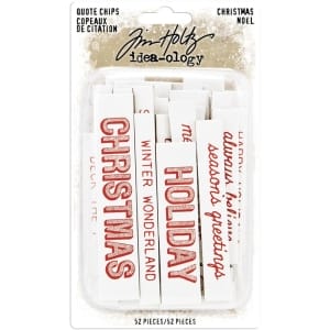 Tim Holtz Idealogy Ephemera Pack - Christmas Word & Phrases / Quote Chips (58/pkg)