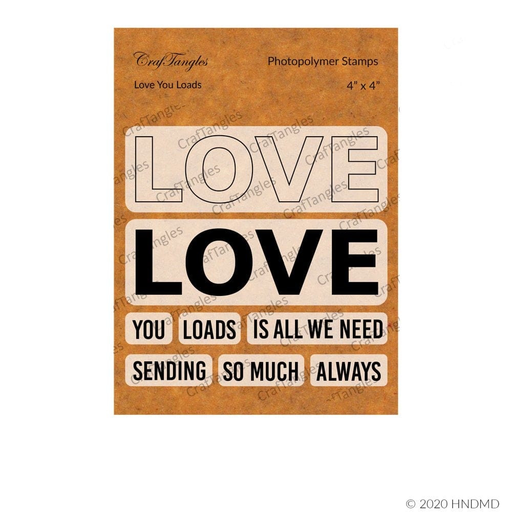 CrafTangles Photopolymer Stamps - Love you Loads 105 Love You Loads CrafTangles Photopolymer Stamps - Love you Loads