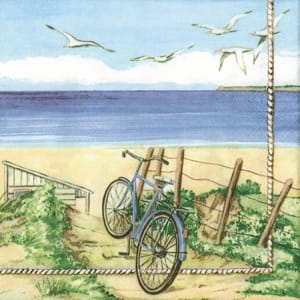 German Decoupage Napkins (5 pcs) - Beach Bicycle
