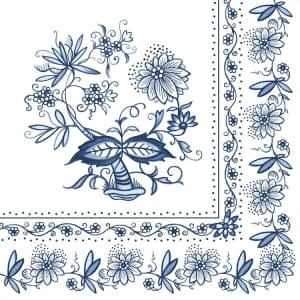 German Decoupage Napkins (5 pcs) - Blue ethnic Print