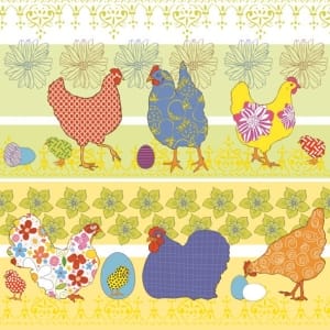 German Decoupage Napkins (5 pcs) - Chickens