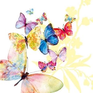 German Decoupage Napkins (5 pcs) - Flying Butterflies