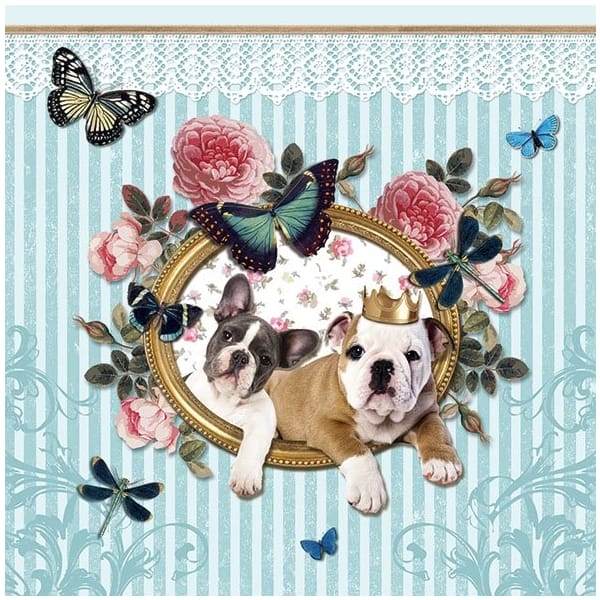 German Decoupage Napkins (5 pcs) - Royal Dogs