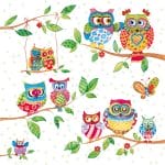German Decoupage Napkins (5 pcs)  - Owls in Summerland