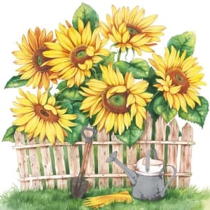 German Decoupage Napkins (5 pcs) - Garden of Sunflowers