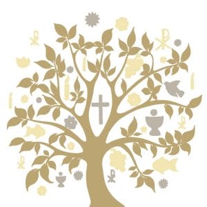 German Decoupage Napkins (5 pcs) - Communion Symbols Gold