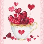 German Decoupage Napkins (5 pcs)  - Cup of Hearts