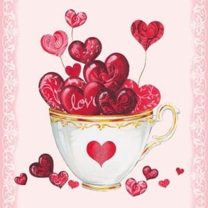 German Decoupage Napkins (5 pcs) - Cup of Hearts