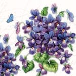 German Decoupage Napkins (5 pcs)  - Viola Flowers