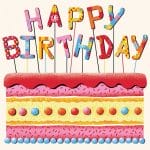 A pack of 12 by 12 inch German Decoupage Napkins (5 pcs)  - Birthday Cake