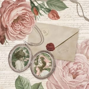 A pack of 12 by 12 inch German Decoupage Napkins (5 pcs) - Photo Medallion