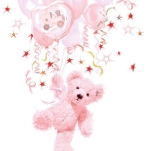 German Decoupage Napkins (5 pcs) - Pink Teddy (Baby Girl)