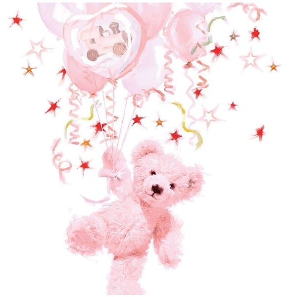 German Decoupage Napkins (5 pcs) - Pink Teddy (Baby Girl)