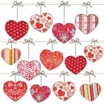 German Decoupage Napkins (5 pcs)  - Hearts on Wire
