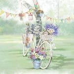 A pack of 12 by 12 inch German Decoupage Napkins (5 pcs)  - Bike against Tree