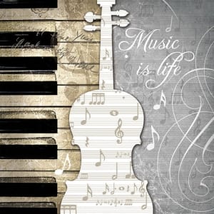 German Decoupage Napkins (5 pcs) - Music is Life