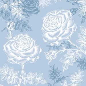 German Decoupage Napkins (5 pcs) - Etched Blue Roses