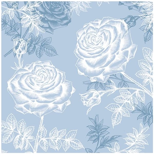 German Decoupage Napkins (5 pcs) - Etched Blue Roses