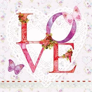 German Decoupage Napkins (5 pcs) - Lovely Love