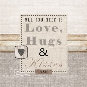 German Decoupage Napkins (5 pcs) - Love, Hugs and Kisses