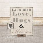 German Decoupage Napkins (5 pcs)  - Love, Hugs and Kisses