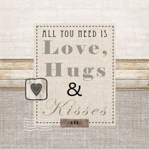 German Decoupage Napkins (5 pcs) - Love, Hugs and Kisses