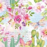 German Decoupage Napkins (5 pcs)  - Roses and Cactus