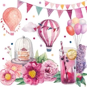 German Decoupage Napkins (5 pcs) - Party