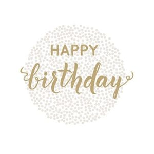 German Decoupage Napkins (5 pcs) - Birthday Dots Gold