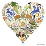 German Decoupage Napkins (5 pcs)  - Hearts of Alsace