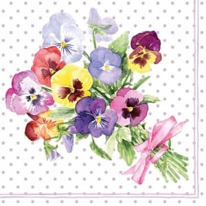 German Decoupage Napkins (5 pcs) - Bunch of Violets Flowers