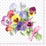 German Decoupage Napkins (5 pcs)  - Bunch of Violets Flowers