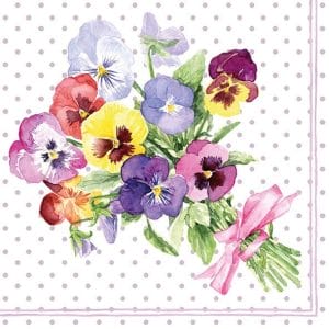 German Decoupage Napkins (5 pcs) - Bunch of Violets Flowers