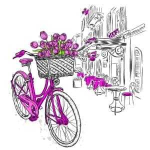 German Decoupage Napkins (5 pcs) - Tulips French Sketch