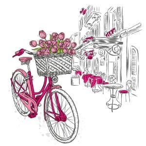 German Decoupage Napkins (5 pcs) - Tulips French Sketch