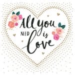German Decoupage Napkins (5 pcs)  - All you need is Love